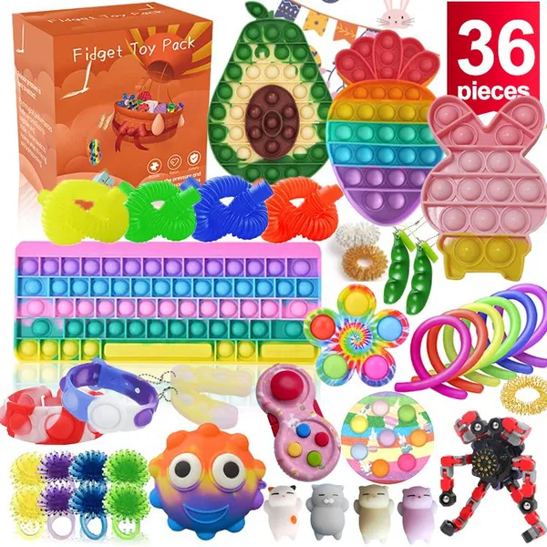 UNRESOLVED-1600588127166 Fidgets Toy Set Anti Stress Squeeze Sensory Toys for Kids Ch