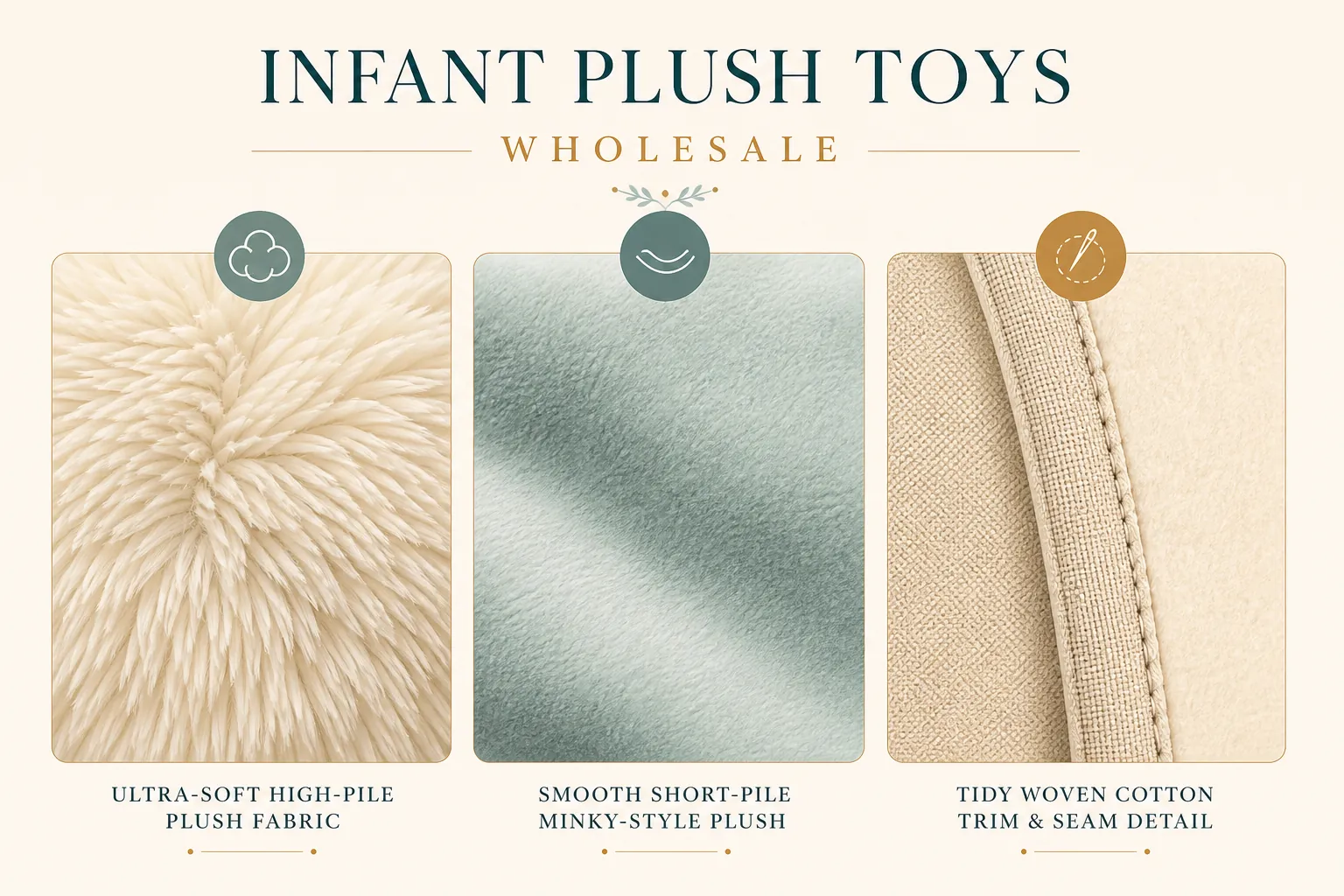 Explanatory diagram for infant plush toys wholesale: skill-neutral copy