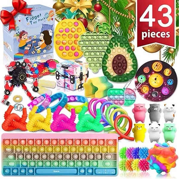 UNRESOLVED-1600588127166 Fidgets Toy Set Anti Stress Squeeze Sensory Toys for Kids Ch