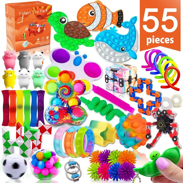 UNRESOLVED-1600588127166 Fidgets Toy Set Anti Stress Squeeze Sensory Toys for Kids Ch