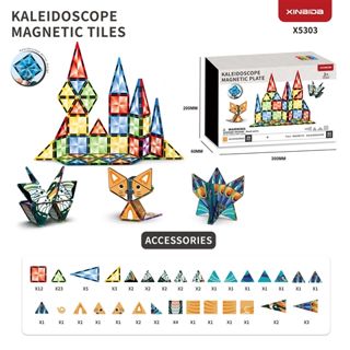 (GCC) Kaleidoscope Diamond-Patterned Color Window Magnetic Tiles wholesale baby toy