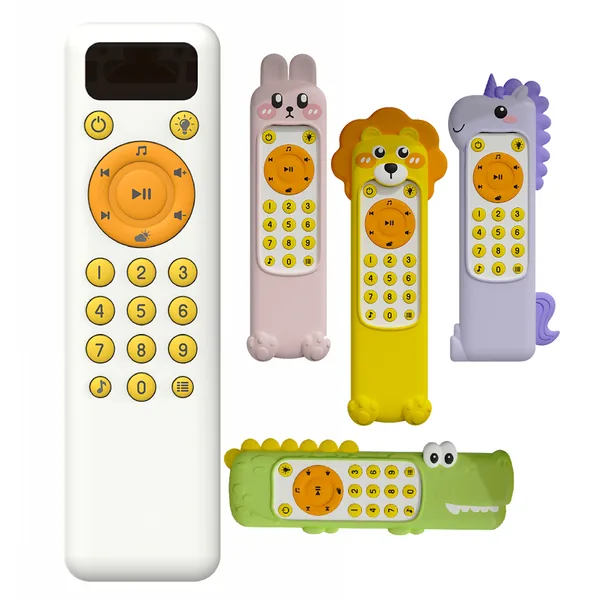 Early education toy set2PSC + silicone cover(lion, rabbit, unicorn, crocodile) wholesale baby toy