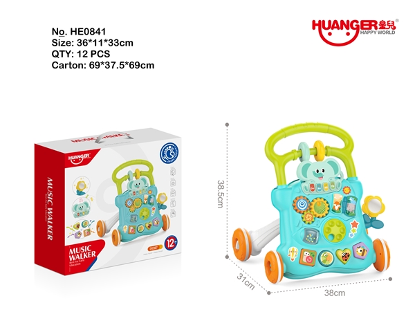 Elephant push walker (blue-green) wholesale baby toy