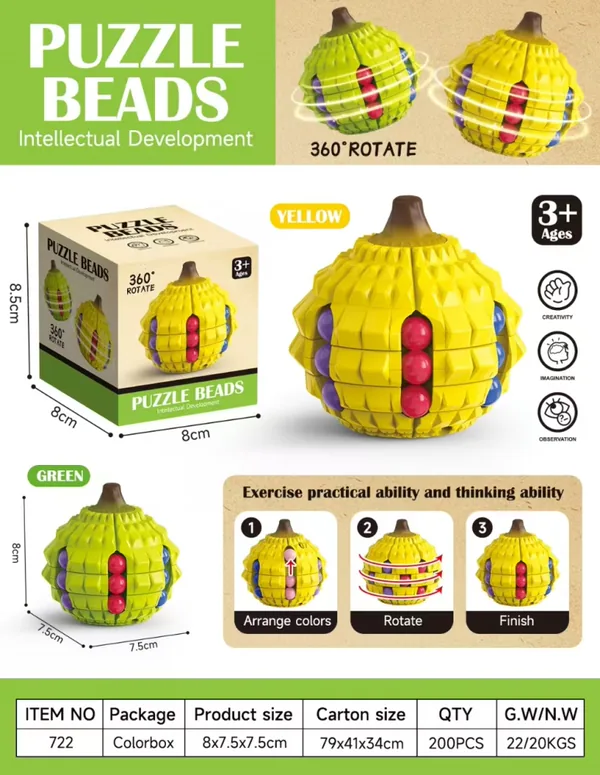 Durian Magic Bean Fruit Cube Stress-Relief Finger Spinner
