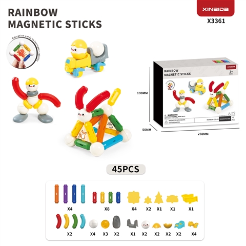(GCC) (New) Mini Engineering Magnetic Rods wholesale baby toy