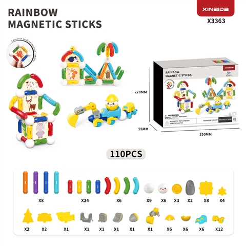 (GCC) (New) Mini Engineering Magnetic Rods wholesale baby toy