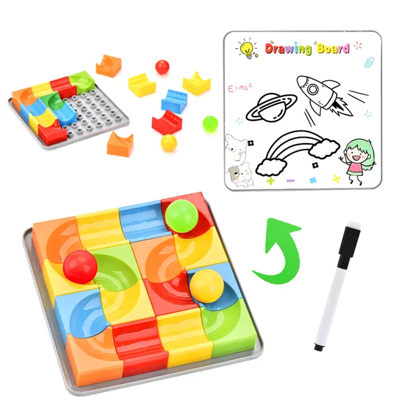 2-in-1 Marble Run & Writing Board Toy Set wholesale baby toy